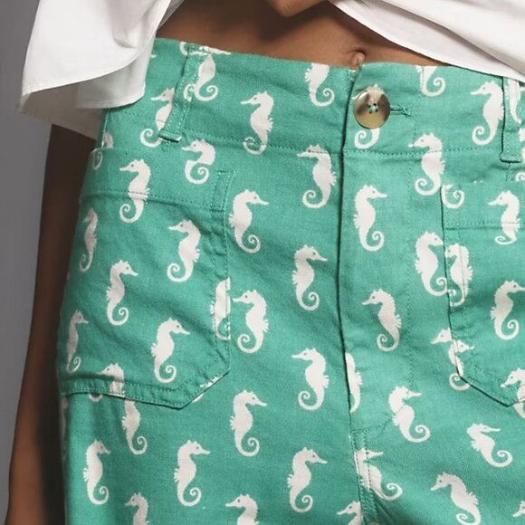 Anthropologie NWT The Colette Cropped Wide-Leg Pants by Maeve: Linen Edition 29 - Picture 3 of 5